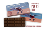 PZL P.1 — czekolada mleczna z chrupkami z naklejką