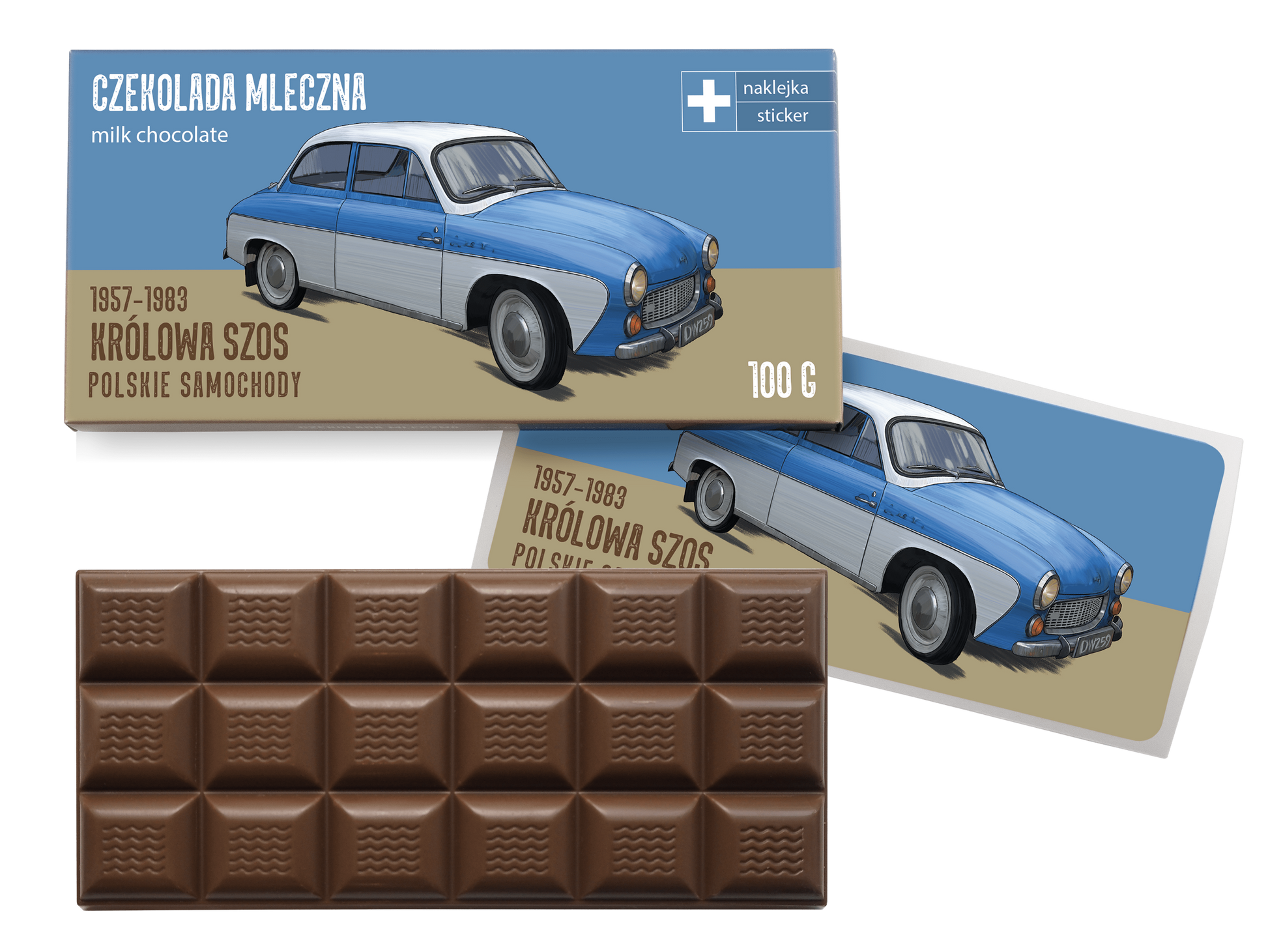 Syrena — czekolada mleczna z naklejką