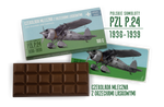 PZL P.24 — czekolada mleczna z orzechami laskowymi z naklejką