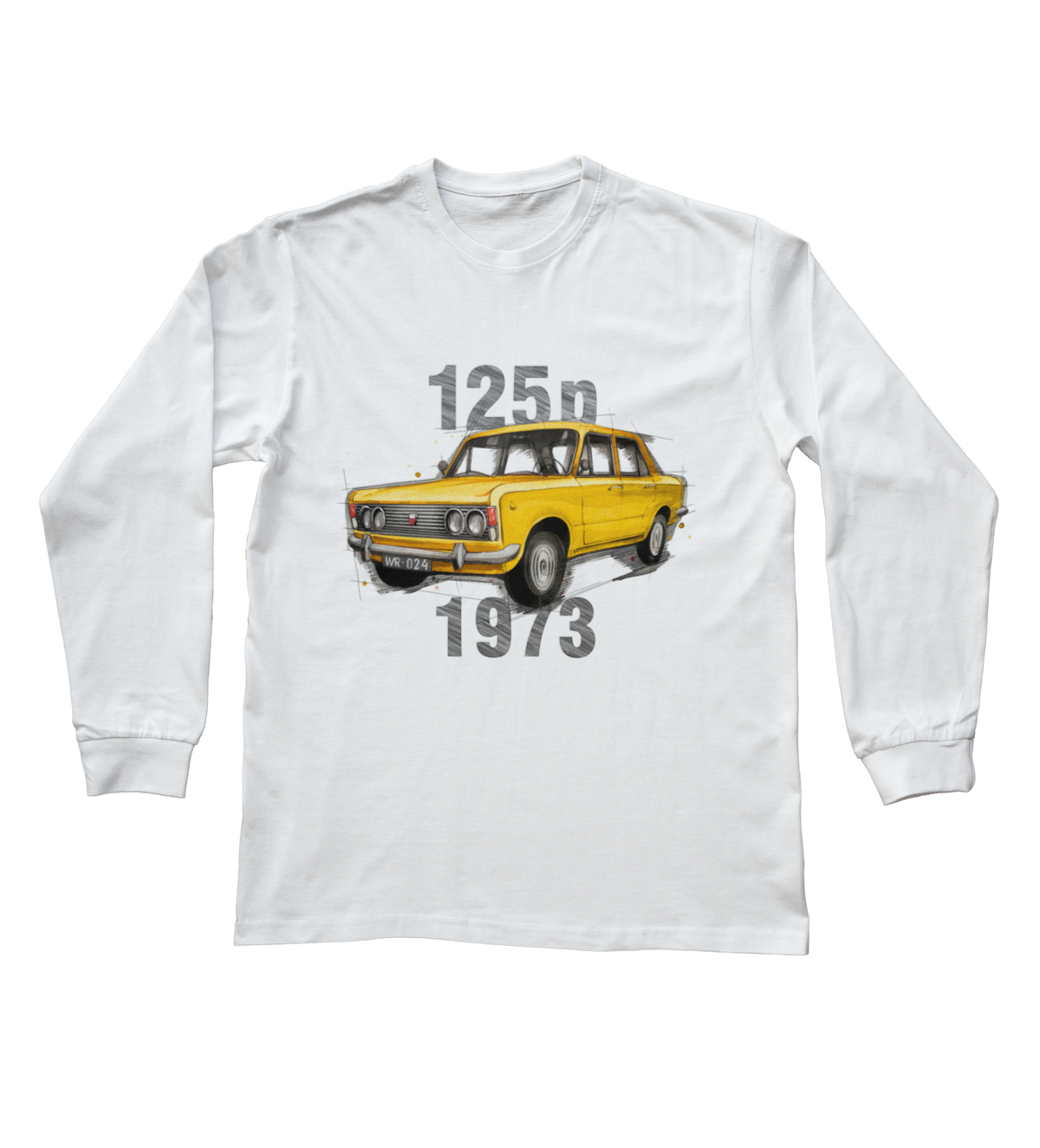 Fiat 125p — koszulka z długim rękawem dziecięca — NIK-SLS-JUNBI-FIA125-ZOL-01