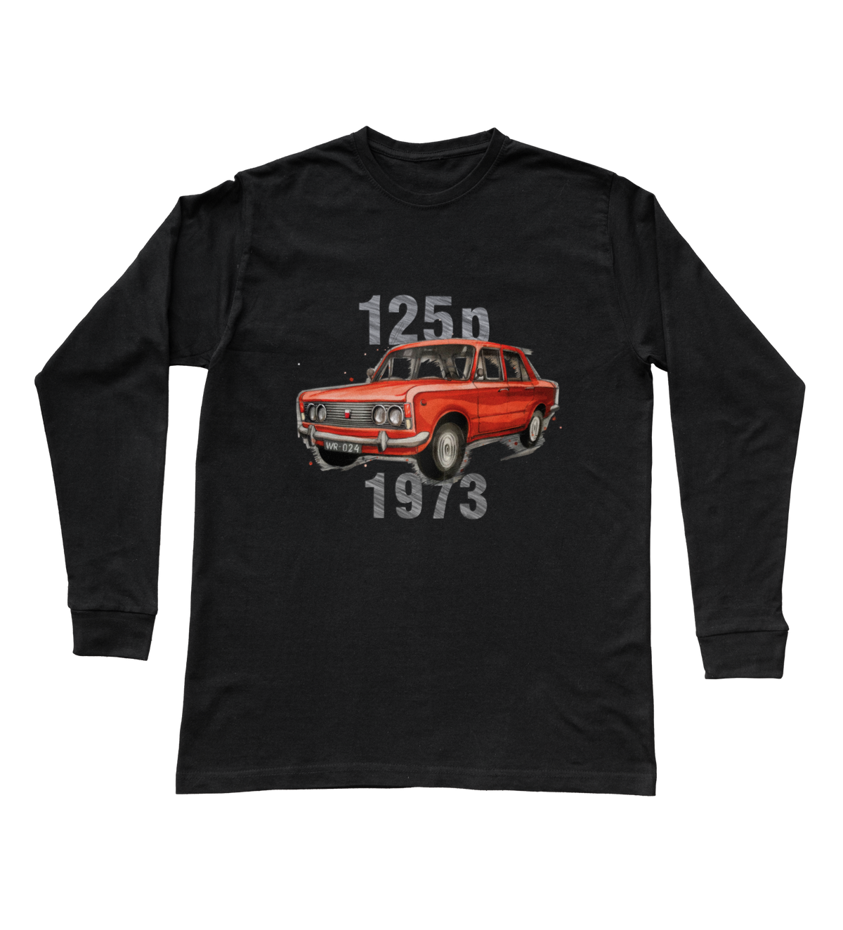 Fiat 125p — koszulka z długim rękawem dziecięca — NIK-SLS-JUNCZ-FIA125-CZE-01