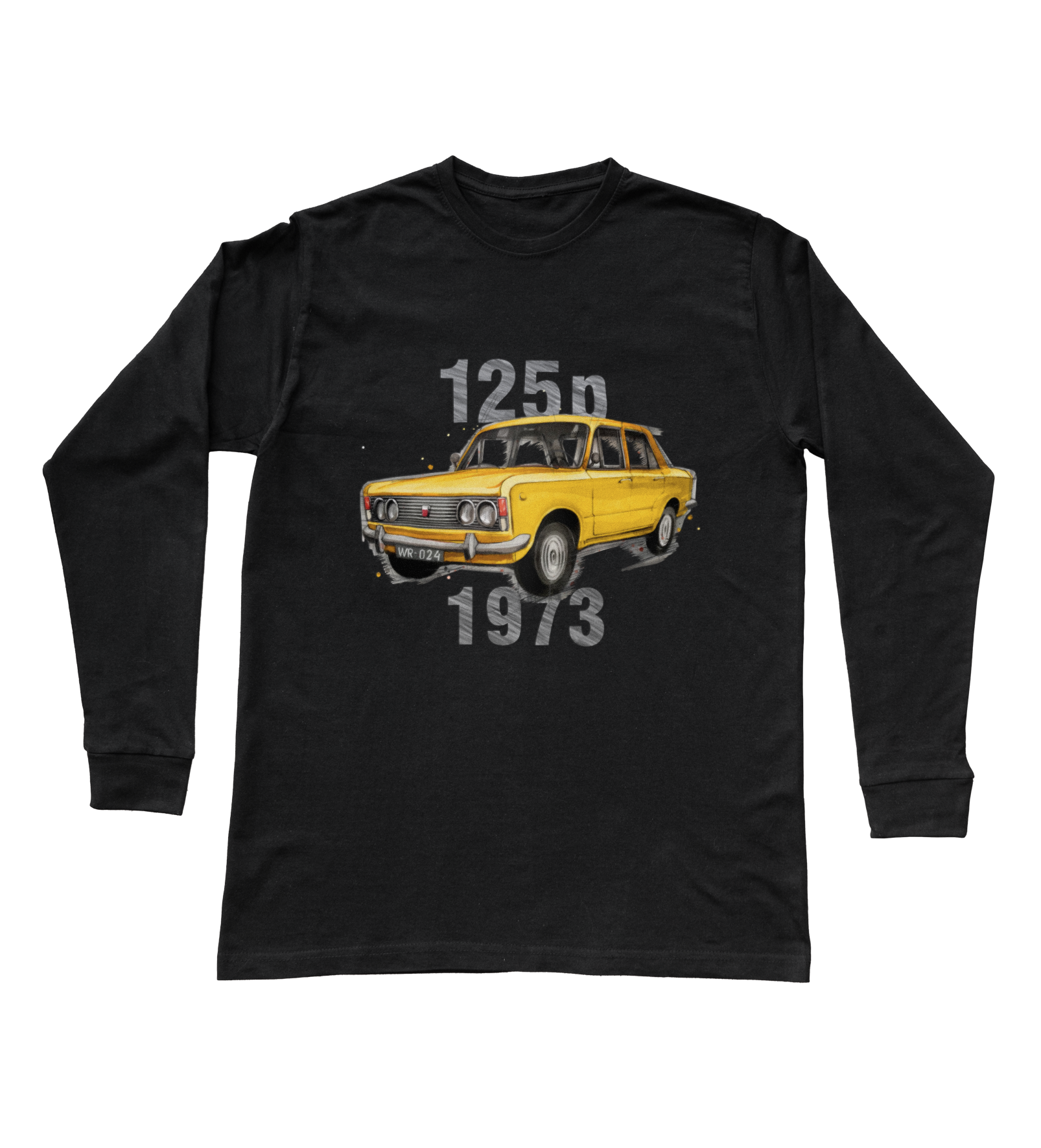 Fiat 125p — bluzka z długim rękawem — NIK-SLS-STDCZ-FIA125-ZOL-01