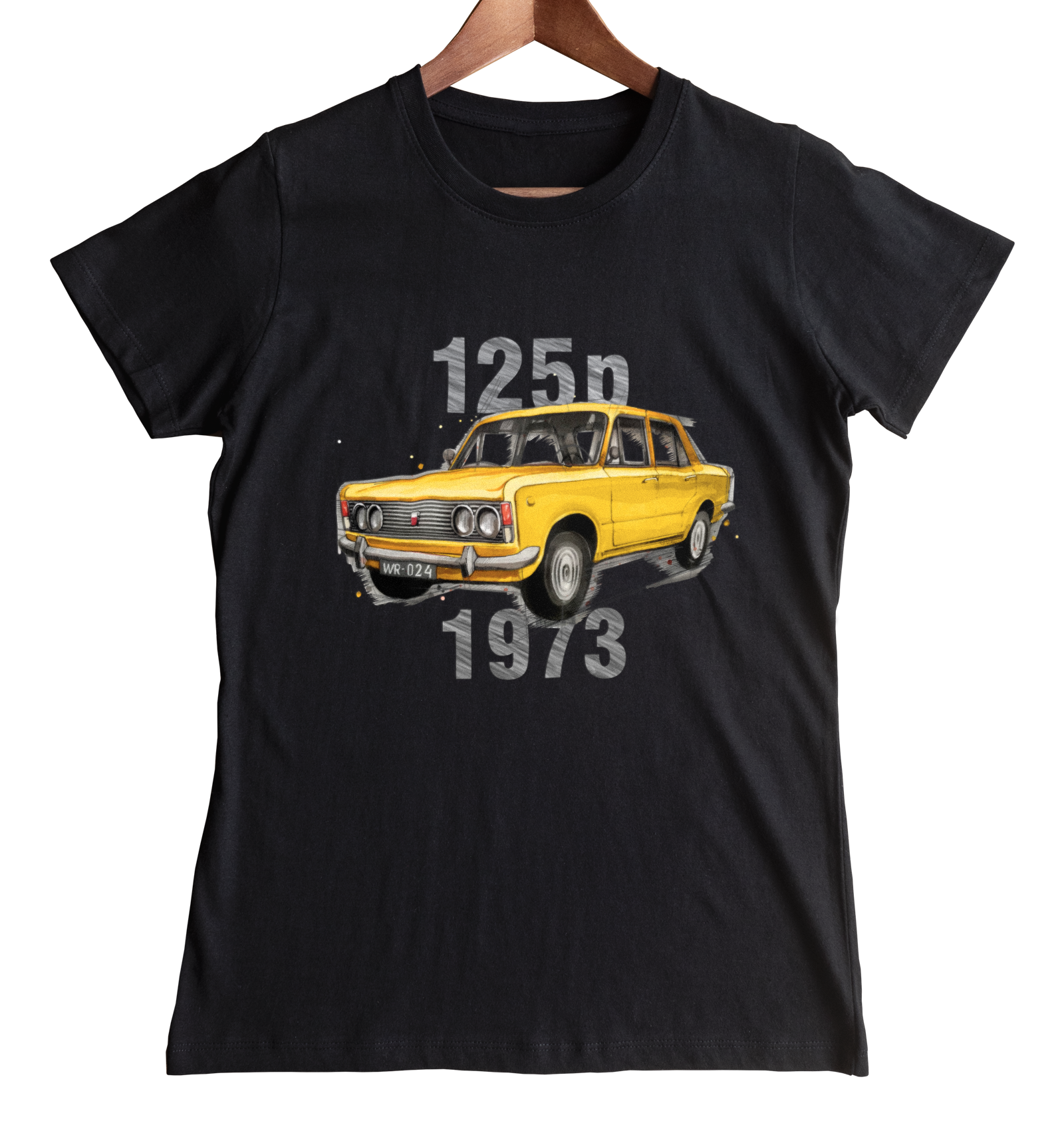 Fiat 125p — koszulka damska — NIK-TSH-DAMCZ-FIA125-ZOL-01