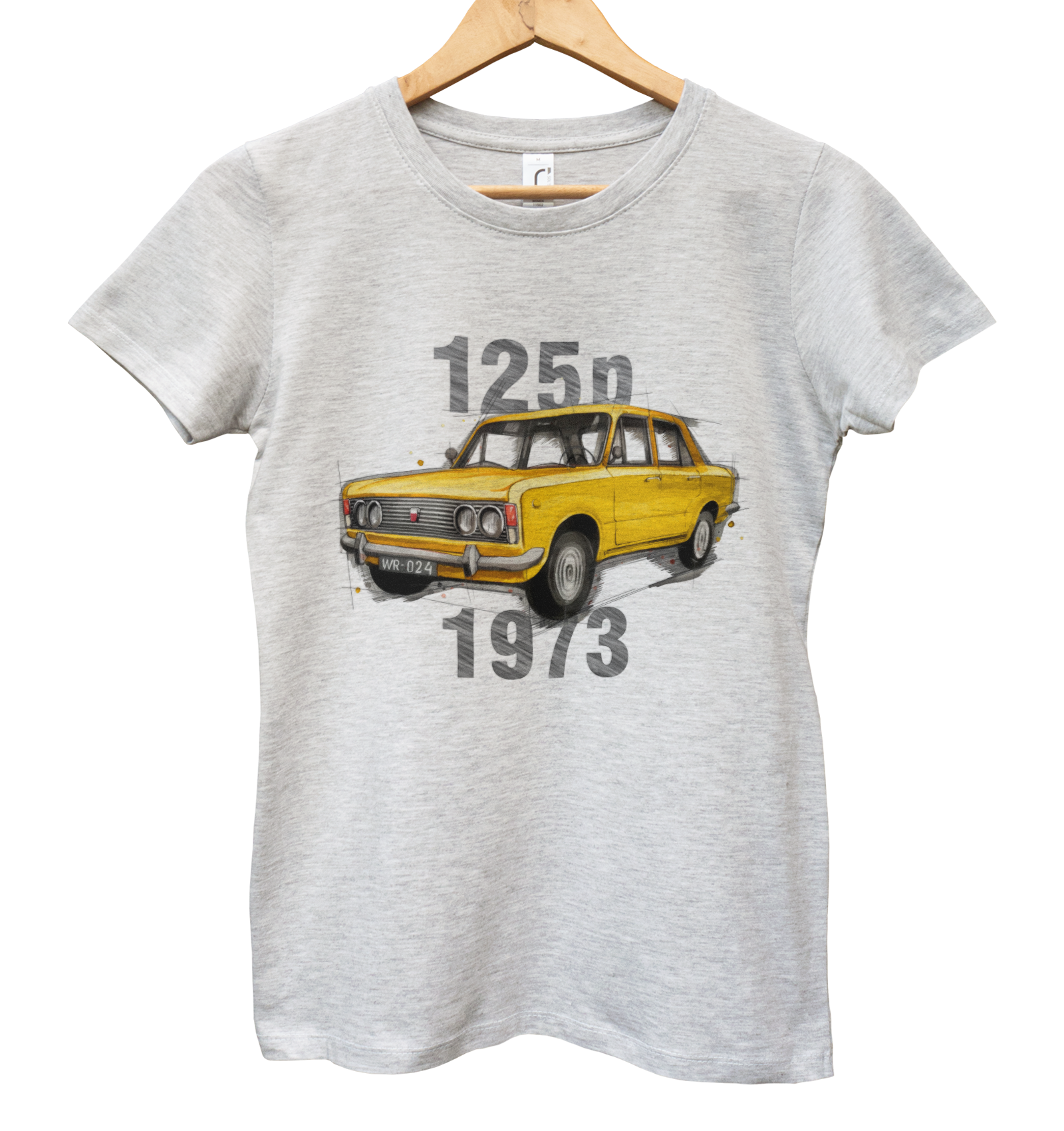 Fiat 125p — koszulka damska — NIK-TSH-DAMSZ-FIA125-ZOL-01