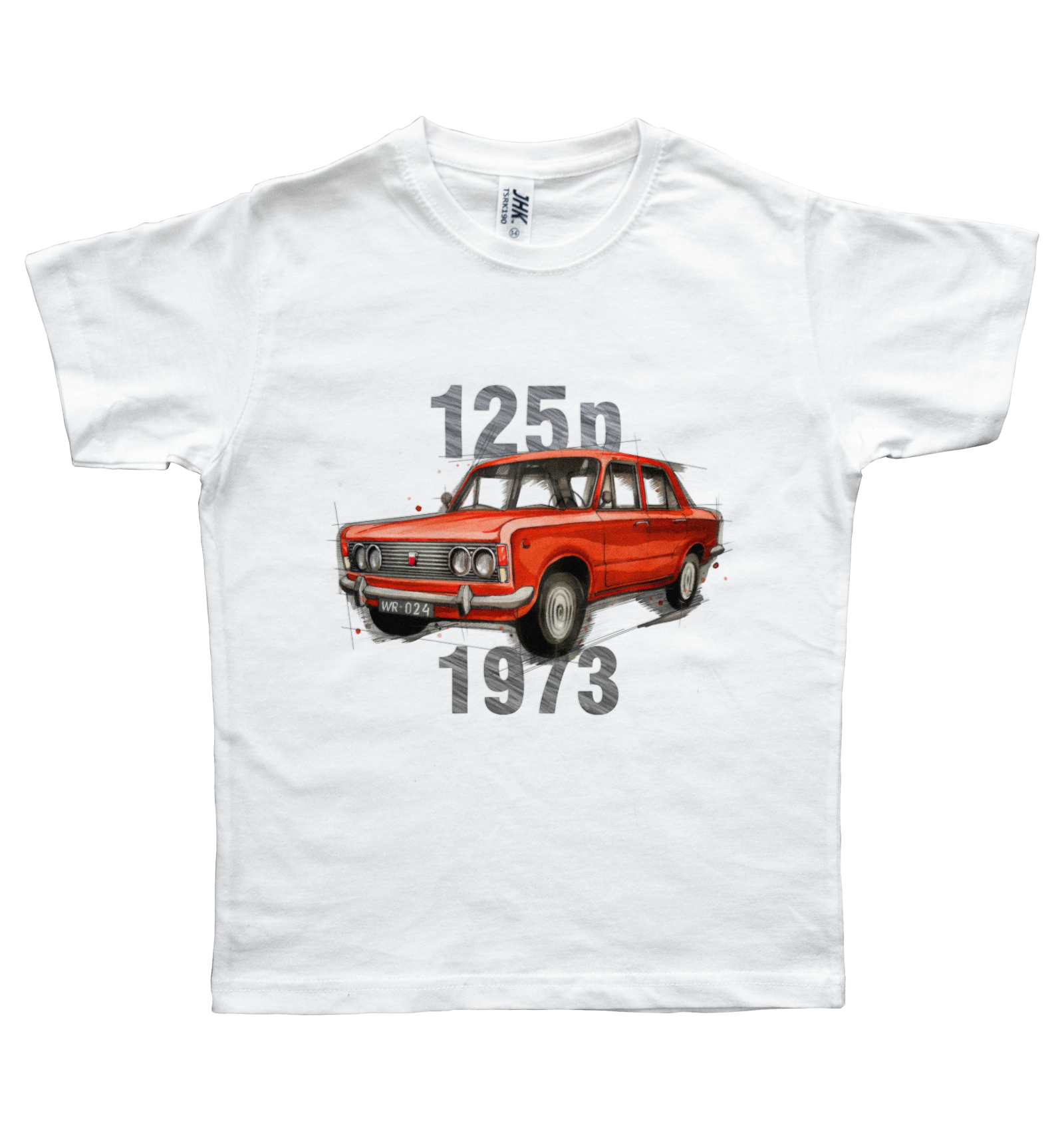 Fiat 125p — koszulka dziecięca — NIK-TSH-JUNBI-FIA125-CZE-01