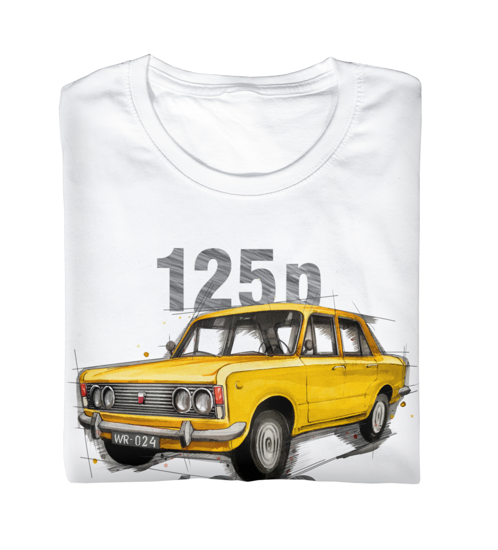 Fiat 125p — koszulka — NIK-TSH-STDBI-FIA125-ZOL-01