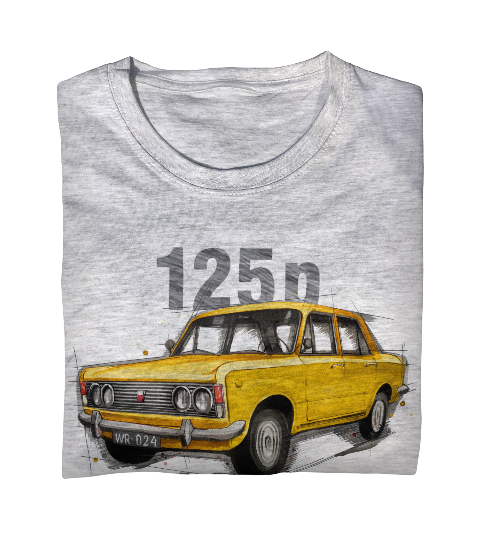 Fiat 125p — koszulka — NIK-TSH-STDSZ-FIA125-ZOL-01